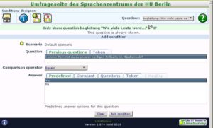 Abbildung 4: Mit Bedingungen leiten Sie die Umfrageteilnehmer durch den Fragebogen. Dadurch vermeiden Sie beispielsweise das Stellen überflüssiger Fragen.