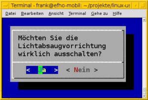 Abbildung 4: Eine von Dialog erstellte Yesno-Box.