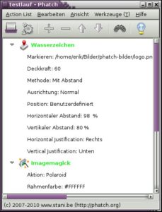 Abbildung 7: In der Aktionsliste nehmen Sie bei Bedarf Änderungen vor.