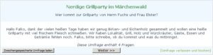 Abbildung 8: So sieht für den Umfrageteilnehmer der Einstieg aus, sobald er auf den Link in der Einladung klickt.