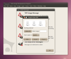 GIMP Fehlermeldung bei Import ohne Raw-Plugin
