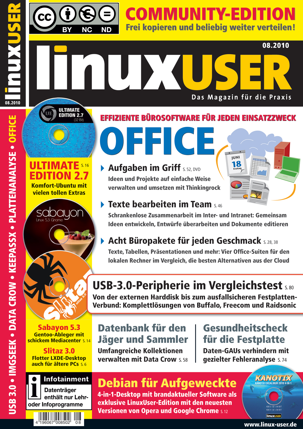 Heftcover LinuxUser Community Edition 08/2010