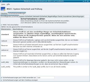 Abb. 1: Die Einstellungen für die Systemsicherheit lassen sich bequem in einer grafischen Oberfläche festlegen.