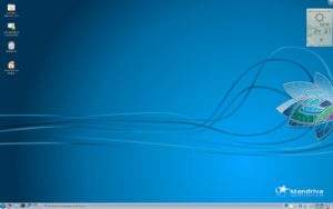 Abb. 2: Der KDE-Desktop zeigt sich bei Mandriva Linux als aufgeräumte Arbeitsfläche.