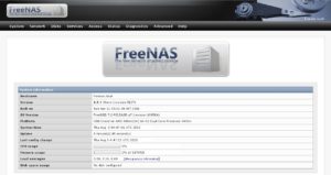 FreeNAS Benutzerinterface