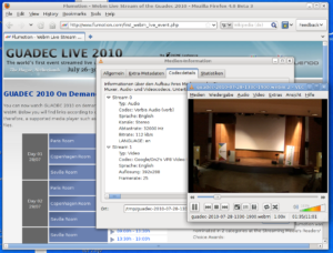 Fluendo und Flumotion publizieren die Guadec-Videos im Web-M-Codec. Zum Abspielen eignet sich beispielsweise eine aktuelle VLC-Version.