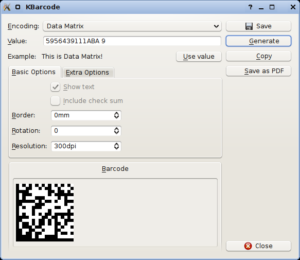 KBarcode4-light erzeugt unter anderem 2D-Barcodes und exportiert sie als Bilddatei oder PDF.