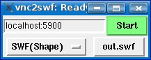 Abbildung 1: Einfacher geht's nicht: Der VNC-Standard-Port trägt die Nummer 5900, klicken Sie auf "Start", zeichnet Vnc2swf die Aktionen auf dem Desktop auf.