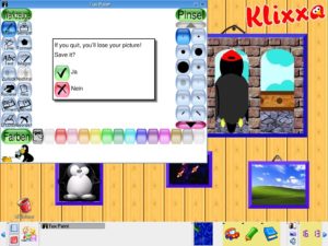 Abbildung 1: Tuxpaint spricht noch nicht vollständig deutsch.