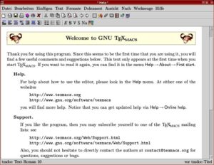 Abbildung 1: TeXmacs bietet eine intuitive Bedienoberfläche, wie man sie von Textverarbeitungen her kennt.