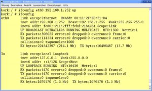 Abbildung 1: Mit dem Programm Ifconfig verwalten Sie die Netzwerkschnittstellen Ihres Rechners.