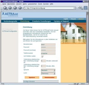 Abbildung 1: Die Konfiguration es Sat-Routers erfolgt einfach per Web-Browser. Viel zu konfigurieren gibt es jedoch nicht, die meisten Router-Einstellungen kann der Benutzer nicht beeinflussen.