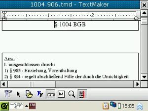 Abbildung 1: Das Programmfenster von TextMaker im Landscape-Modus.