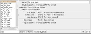Abbildung 1: Der in Gimp eingebaute Browser für Skripting-Funktionen. Das linke untere Feld dient zur Suche.