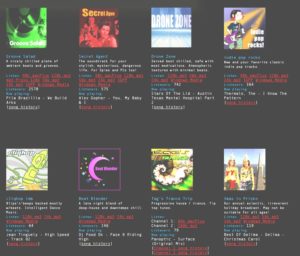 Abbildung 1: soma.fm deckt mit acht Streams ein breites Geschmacksspektrum ab.