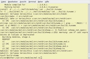 Abbildung 1: Der Übersetzungsprozess der Mac-on-Linux-Module ist erfolgreich verlaufen.