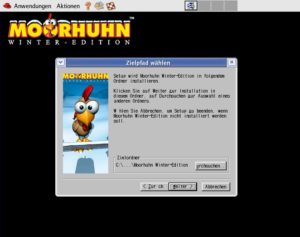 Abbildung 1: Das Moorhuhn-Installationsprogramm zeigt die normalen Windows-Pfade.