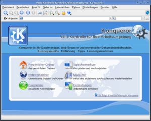 Abbildung 1: Die neue Startseite von Konqueror enthält auch für alte Hasen viele neue Informationen.