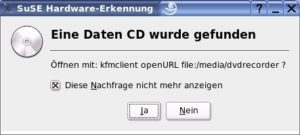 Abbildung 1: Suse erkennt Daten-CDs mittels Submount.