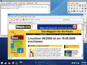Abbildung 1: Auch auf dem Apple iBook bietet Linux das gewohnte Bild und alle lieb gewonnenen Applikationen.