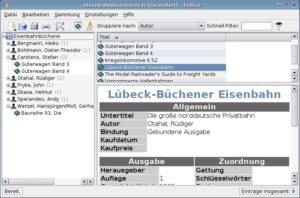 Abbildung 1: Tellico als Literaturverwaltung.