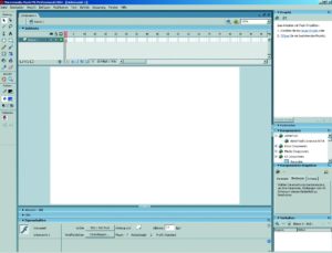 Abbildung 1: Die bislang verbreitetste Entwicklungsumgebung für Flash: Macromedia Flash MX 2004 Professional.