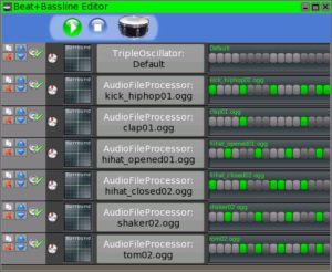Abbildung 1: In LMMS erstellen Sie mit wenigen Klicks einfache Beats. Das Programm kommt mit einer Reihe an fertigen Samples, die Sie in Ihren Liedern verwenden können.