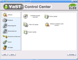 Abbildung 1: Unter dem Punkt "Software" von YaST finden Sie alle Werkzeuge für ein erfolgreiches KDE-Update