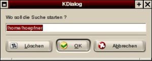 Abbildung 1: Kdialog-Inputboxen nehmen Texteingaben entgegen