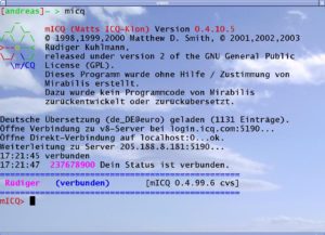Abbildung 1: Starten Sie micq in der Shell