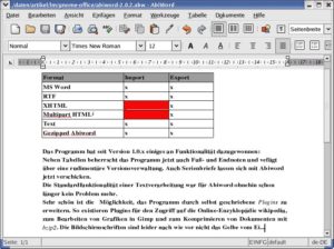 Abbildung 1: Grundsolide und kompakt, aber auf Basisfunktionalität beschränkt – die Textverarbeitung Abiword.