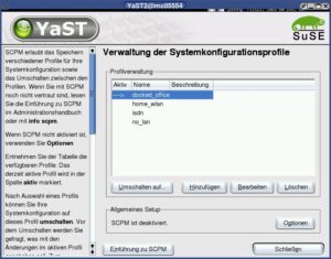 Abbildung 1: Yast2 hilft beim Konfigurieren von SCPM.