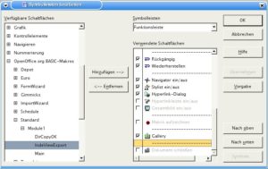 Abbildung 1: Das schönste Makro nützt nichts, wenn es nicht über die OpenOffice-Funktionsleiste zugänglich ist.