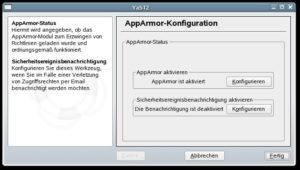 Abbildung 1: Mit Yast2 ist es sehr einfach, AppArmor zu aktivieren.