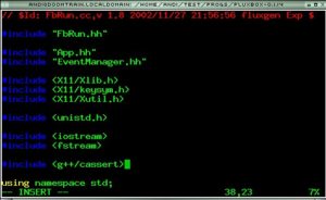 Abbildung 1: Mit einer zusätzlichen #include-Zeile in FbRun.cc kompiliert fluxbox auch mit gcc 3.3.