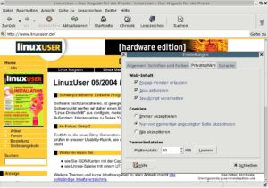 Abbildung 1: Der Web-Browser Epiphany setzt auf Übersichtlichkeit.