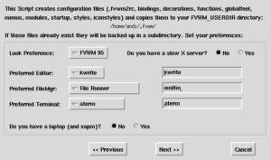 Abbildung 1: Der Konfigurationsassistent fragt bevorzugte Anwendungen wie Dateimanager und Editor ab.