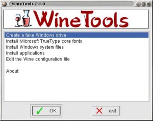 Abbildung 1: Die Wine-Tools unterstützen den Anwender bei der Installation von Windows-Programmen.