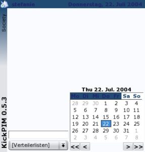 Abbildung 1: Einen Kalender bringt Kickpim von Anfang an mit.