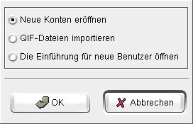 Abbildung 1: Der erste Schritt zur Einrichtung neuer Konten.
