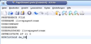 Abbildung 1: Nach einer Änderung der Konfigurationsdatei spricht PageStream Deutsch.