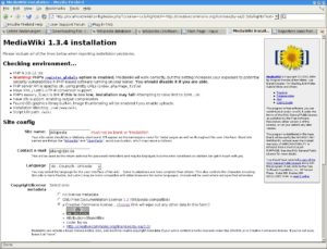 Abbildung 1: Mediawiki installieren Sie über ein PHP-Skript im Browser, das alle wichtigen Einstellungen abfragt.
