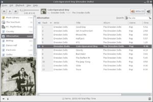 Abbildung 1: Banshee bindet auch Audio-CDs und von Rhythmbox freigegebene Titel ein.