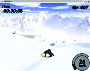 Abbildung 1: Bei PP-Racer kommt der Pinguin richtig in Fahrt.