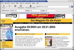 Abbildung 10: Kompakt und funktional – der Gnome-Webbrowser Galeon.