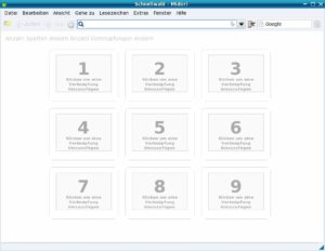 Abbildung 1: Sieht aus wie ein Mix aus Firefox und Opera – Midori mit Schnellwahl