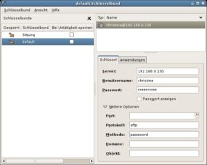 Abbildung 12: Der neue Keyring-Manager von Gnome 2.12 erleichtert den Umgang mit dem digitalen Schlüsselbund erheblich.