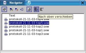 Abbildung 13: Teildokumente lassen sich auch umordnen