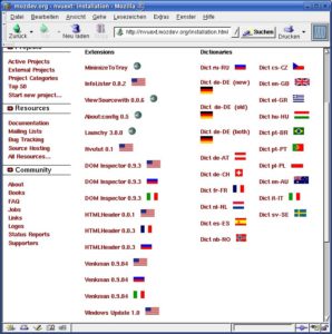 Abbildung 16: NVU: Der HTML-Editor kann durch Erweiterungen in seinen Funktionen ausgebaut werden.