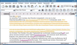 Abbildung 16: Unterschiedliche Textversionen in Abiword 2.0.2